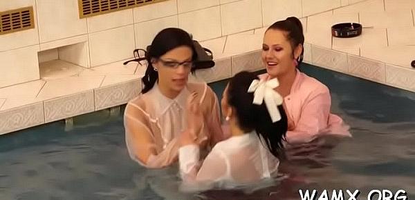  Soaked look seduction with lesbians